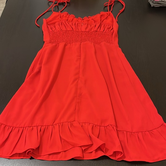 Red Spaghetti Strap Mini Dress - Picture 6 of 9